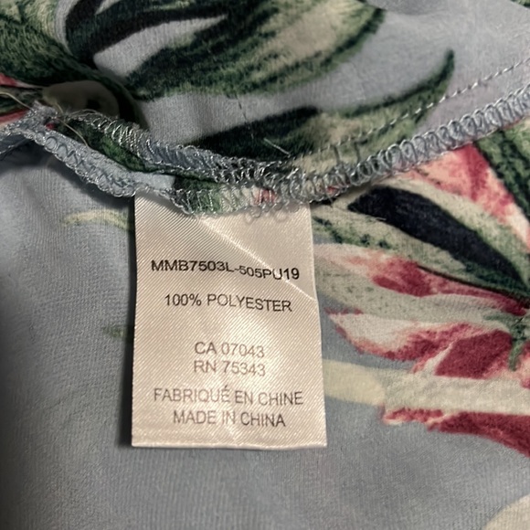 Anthropologie/BELLE VERE High Neck Halter Floral High Low Ruffle Layer Blouse - Picture 8 of 8